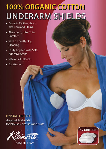 Womens 100% Cotton Contoured Disposable Underarm Perspiration Dress Shield. Style # CW-4900. 6 Pair/Pack and CW-4903 12 Pair/Pack
