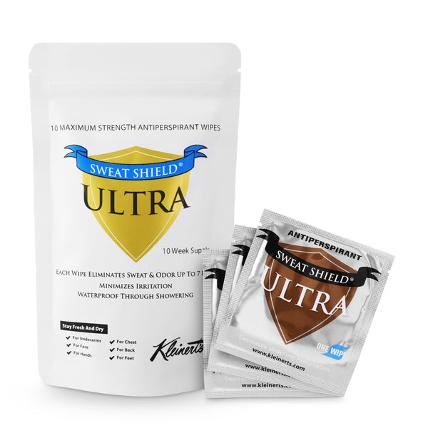 Sweat Shield Ultra Antiperspirant Wipes. Stop All Sweating & Odor For Up To 7 Days With Each Wipe. Dermatologist Recommended. 10 Weeks Supply.