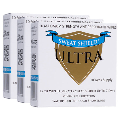 Sweat Shield Ultra Antiperspirant Wipes. Stop Sweating & Odor For Up To 7 Days. 30 Week Supply- Doctor Recommended - kleinerts.com