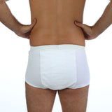Mens' Sweat-Resistant, Stain-Resistant 100% Interlock Cotton Briefs With 6 Ply Absorbent/Water-Proof, Integrated Crotch/Back Panel Style # M002 - kleinerts.com
