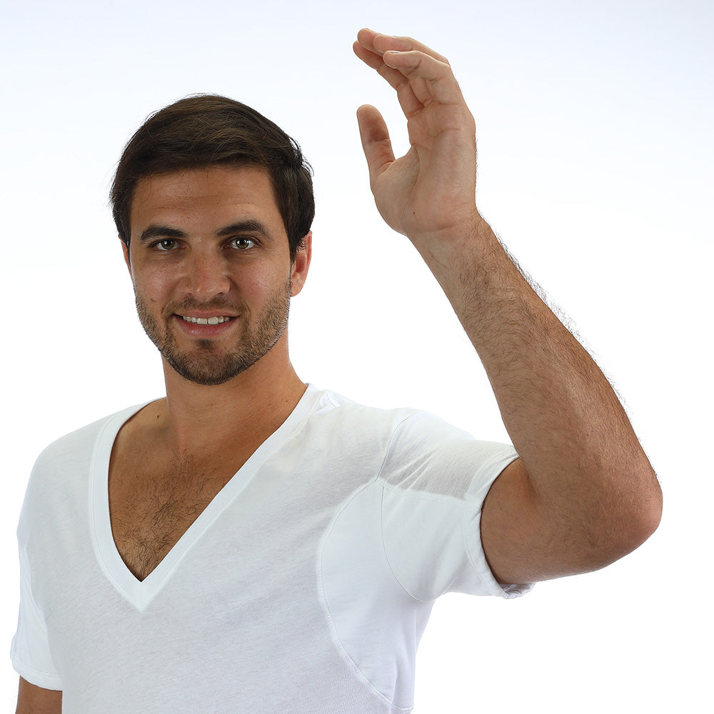 Men's Sweat Proof Undershirt Deep V Neck Regular Fit