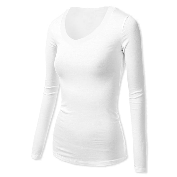 Women's Sweat-Resistant, Stain-Resistant & Odor-Resistant Long Sleeved V-Neck Style # FWL03L Lightweight Or #FW03L Midweight - kleinerts.com